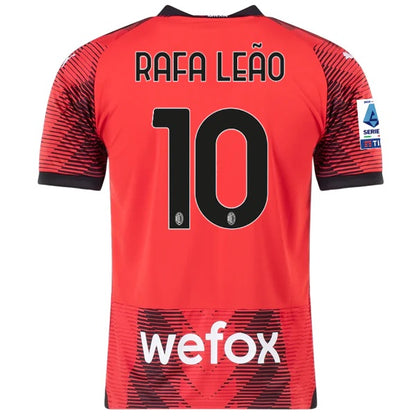 AC Milan Home Jersey 23/24 Rafa Leão #10 Serie A